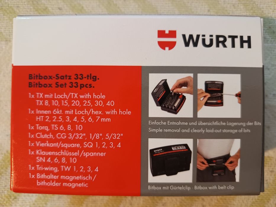 WURTH !!! Zestaw bitów 33 elementy !!! Nowe !!!