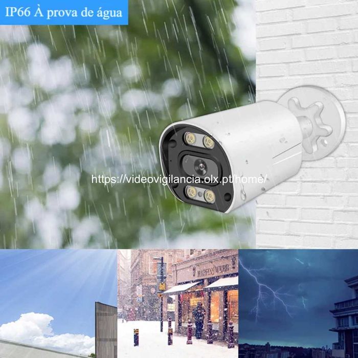 4 Câmaras e gravador Poe 4 canais/ reconhecimento facial/visão noturna