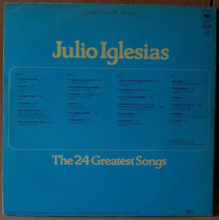 Julio Iglesias-The 24 Greatest Songs Winyl 2Lp.