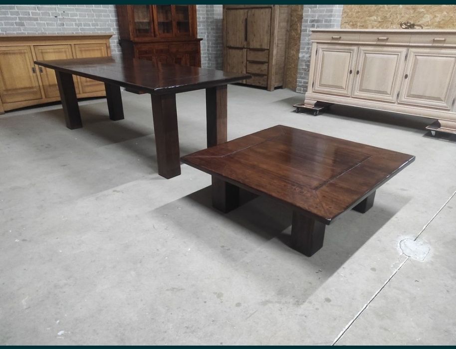 Stolik kawowy, ława, lite drewno dębowe.  Solidny!