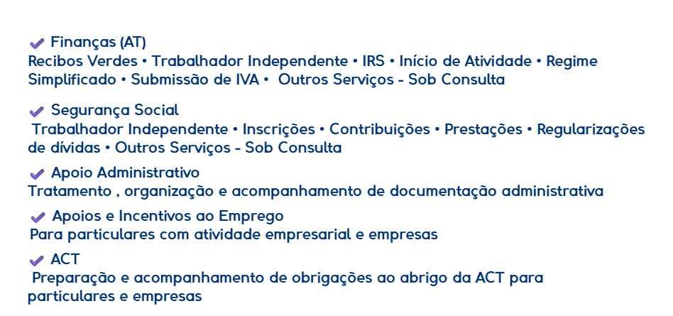 Serviços Administrativos e Fiscais -  Apoio a Particulares e Empresas