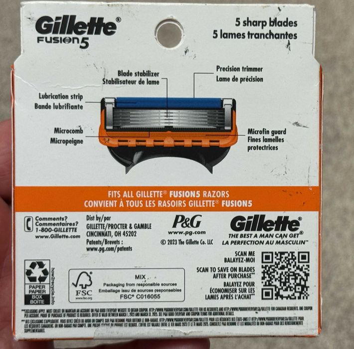 Оригинал 100% из США Gillette Proglide Fusion 8шт