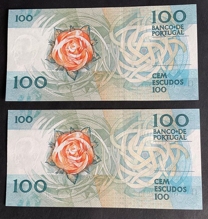 Notas 100 e 20 Escudos novas - não circuladas