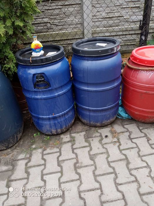 Beczki plastykowe,deszczówka,zboże,piasek