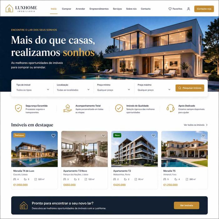 Sites Simples e Profissionais desde 150€