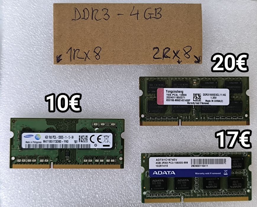 Memórias RAM DDR3 para Portátil