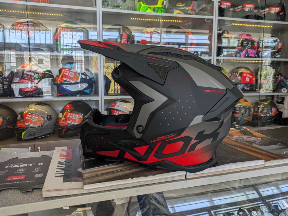 Мото шолом ендуро кросовий під окуляри NOX N634 Matt Black на
