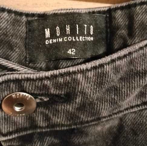 Szare dżinsowe spodenki z dziurami Mohito XL/42