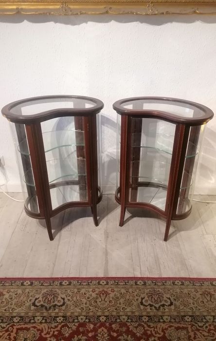 Par Mesas rim, Vitrines (Mesinhas Cristaleiras apoio cabeceira) Inglês