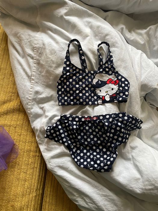Strój kąpielowy Hello Kitty dziewczynki w groszki kropki spódniczka