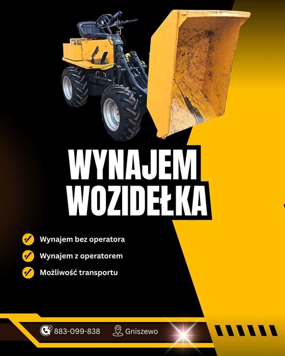 Wynajem krótkoterminowy oraz długoterminowy wozidła z operatorem lub bez