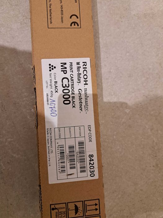Toner do kserokopiarki RICOH MP C3000 BLACK EDP CODE 842030 nowy