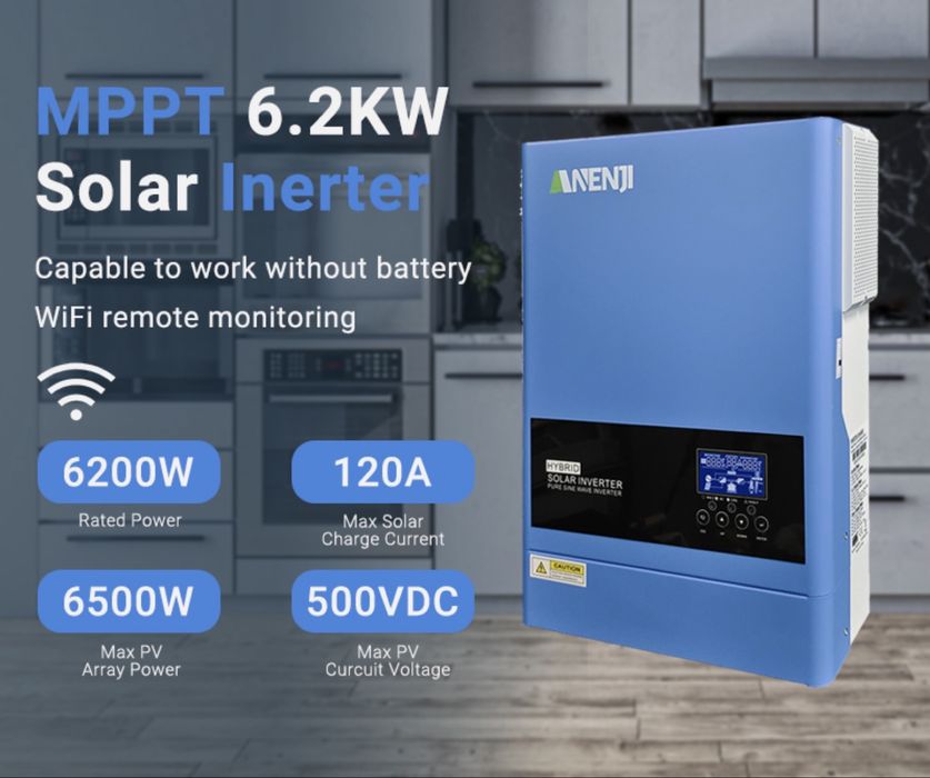 Гібридний інвертор ANENJI ANJ-6200W-48V-WIFI, 6.2кВт, 28В