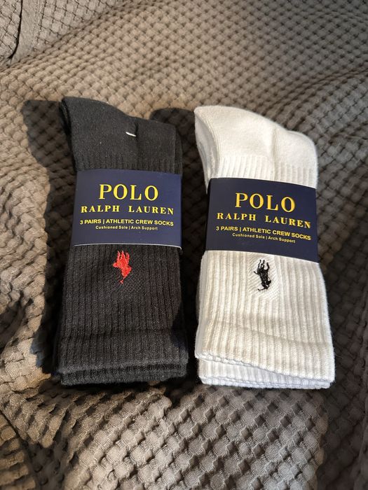 Skarpety Polo Ralph Lauren zestaw: czarne + białe (łącznie 6 par)