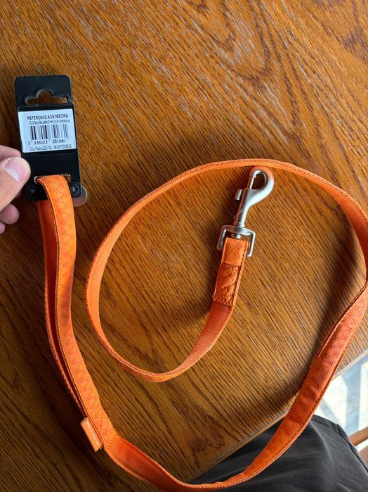 Nowa smycz dla psa Zolux Mac Leather 20mm / 1,2m - Pomarańczowa