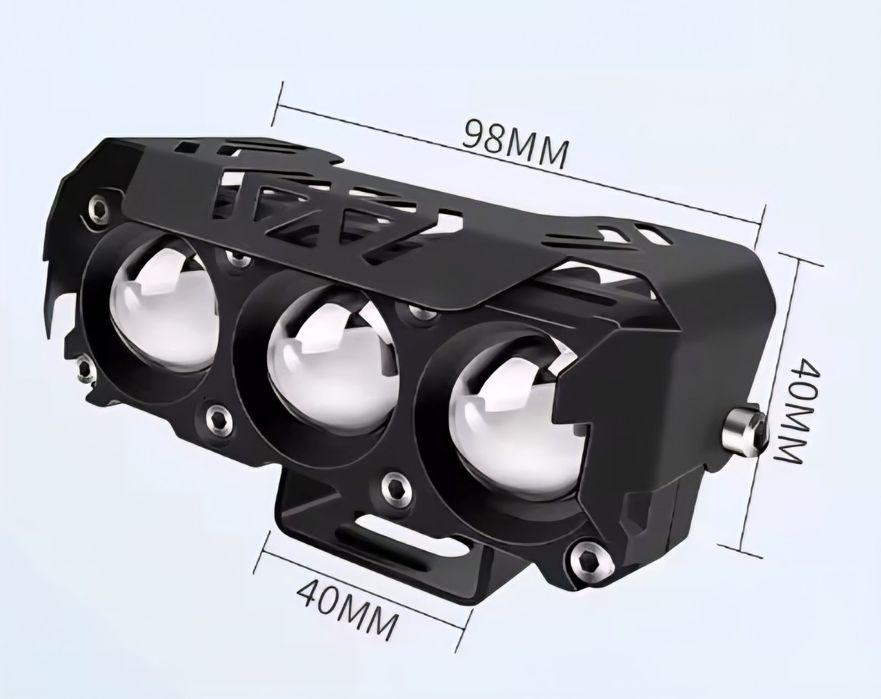 LED фари 3х лінзовані 110W 12V білі, пара