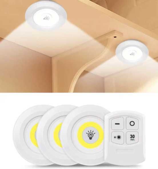 Pack 3 Luzes LED comando remoto - Entrega grátis à cobrança em 24/48H
