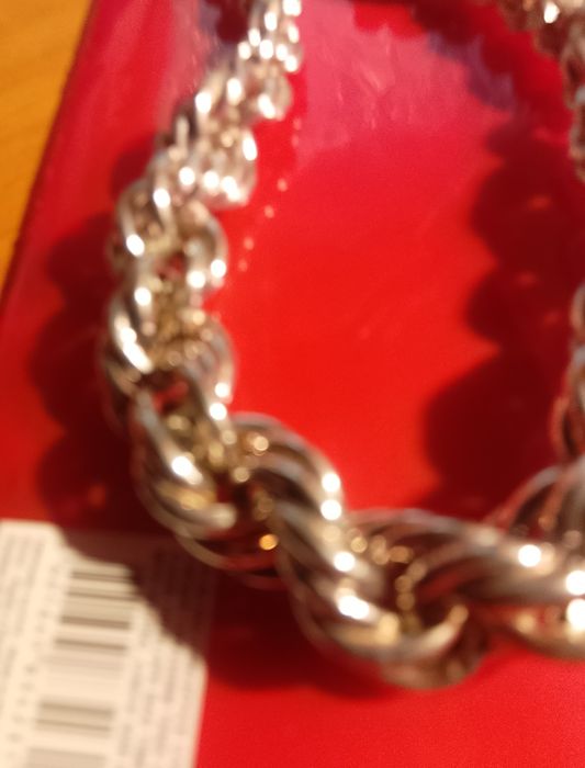 Conjunto colar e pulseira com 50 e 20 cm lindo em prata normal