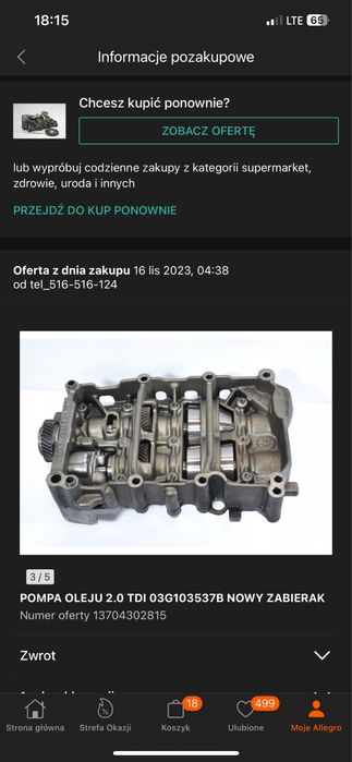Pompa oleju vw pasat b6
