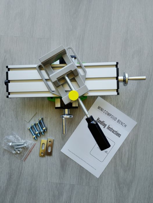 Mesa 2 eixos com torno alumínio para furadora ou fresadora CNC - NOVA!
