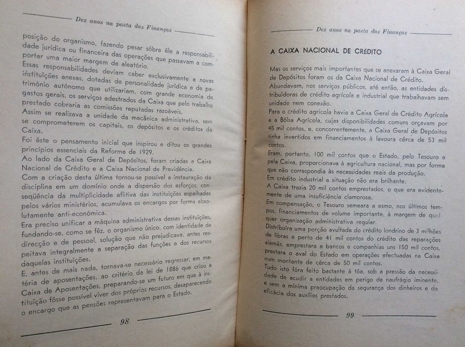 Salazar; Dez Anos na Pasta das Finanças; Edições SPN, 1938. Escasso