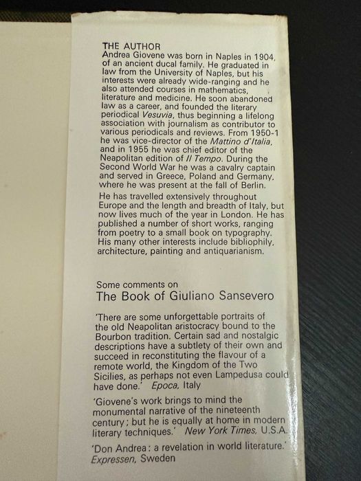 Andrea Giovene – The Book of Giuliano Sansevero