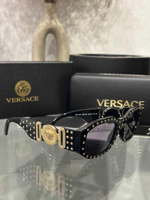 Окуляри Versace VE4361 Чорні з кристалами | Очки Версаче Оригинал
