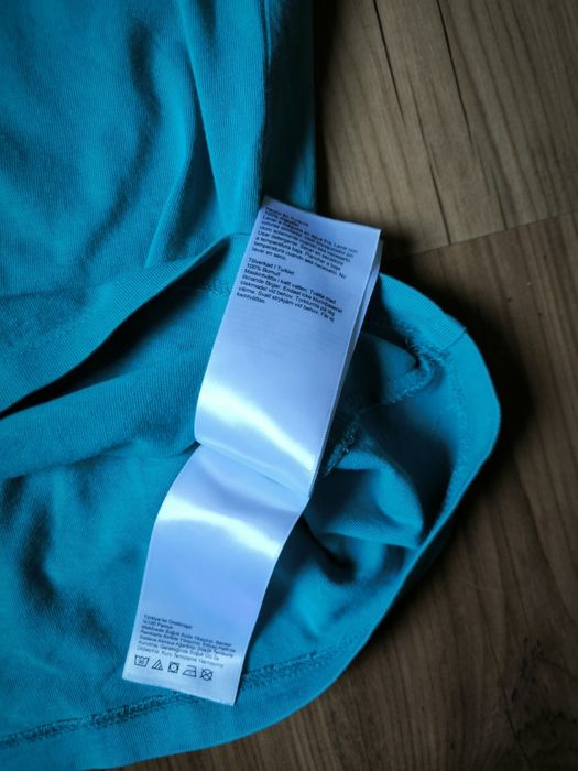 Timberland t-shirt męski M niebieski turkus Lato logo