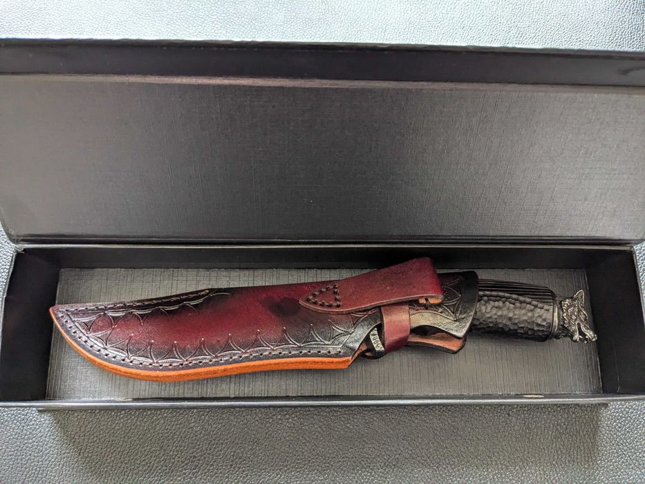 Мисливський ніж з дамаської сталі Wolf Damascus. нож охотничий дамаск