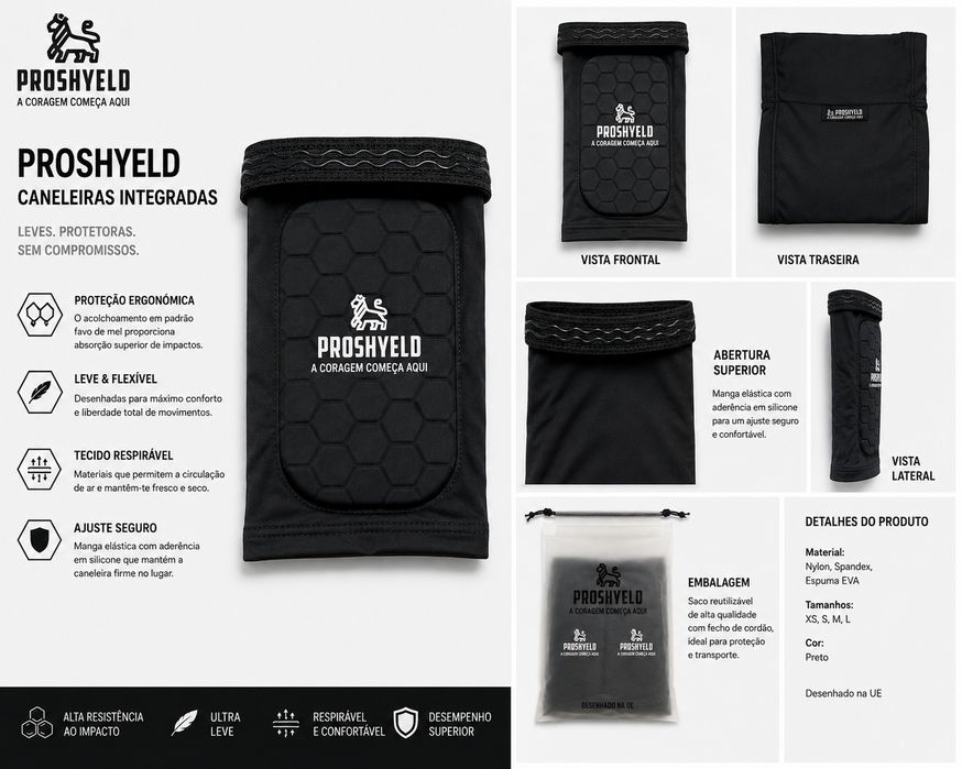 Caneleiras Futebol | Leves, Confortáveis e Seguras - PROSHYELD