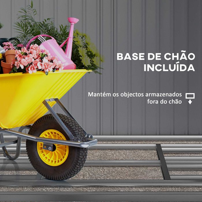 Abrigo de Jardim em Aço 195x122x181cm – Porta Dupla