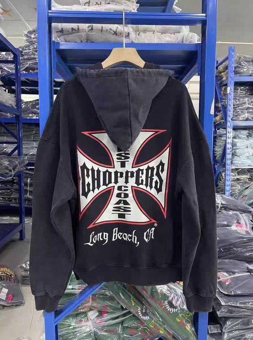 Зіп-худі West Coast Choppers hoodie, чорне худі вест чоперс