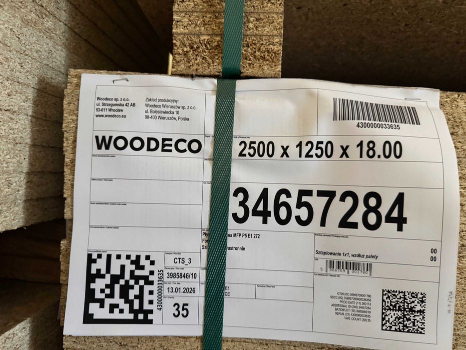 PŁYTA MFP P5 1250/2500mm - 18mm - LEPSZA OD OSB -