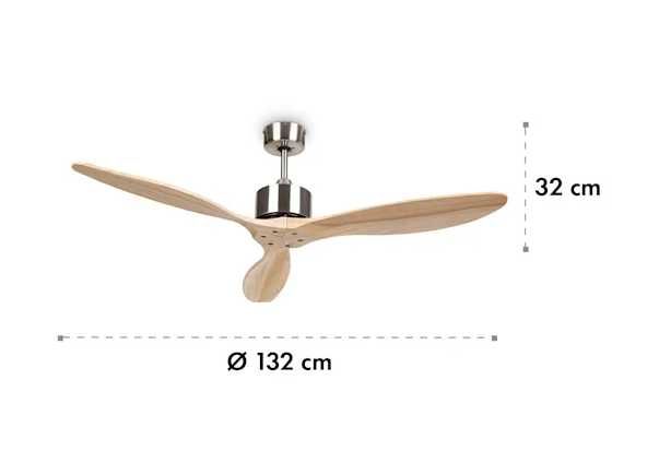 Потолочный вентилятор Лопасти натуральное дерево Klarstein Santa Elena