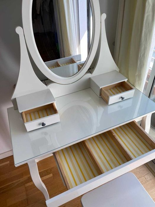 Toucador (Penteadeira) c/espelho, HEMNES do IKEA, branco, 100x50 cm