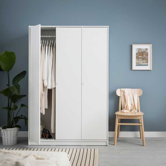 Roupeiro KLEPPSTAD com 3 portas, branco, 117x55x176 cm