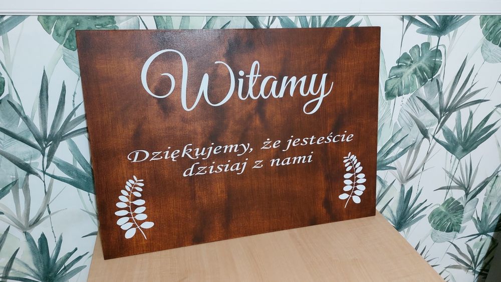Tablica powitalna 70x50 cm