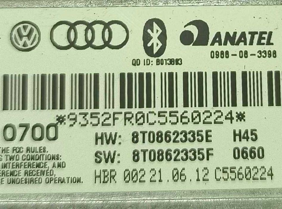 Módulo Bluetooth AUDI A4 B8 (8K2) ano 2007