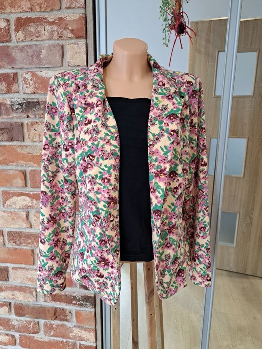 Marynarka żakiet w kwiaty Ichy wiskoza L XL wiosna