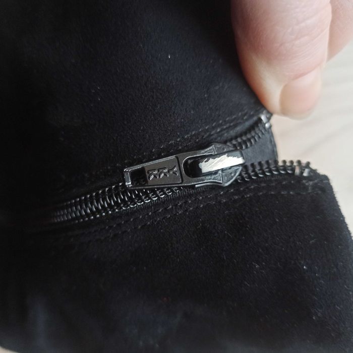 Чорні замшеві чоботи, сапоги, р.36