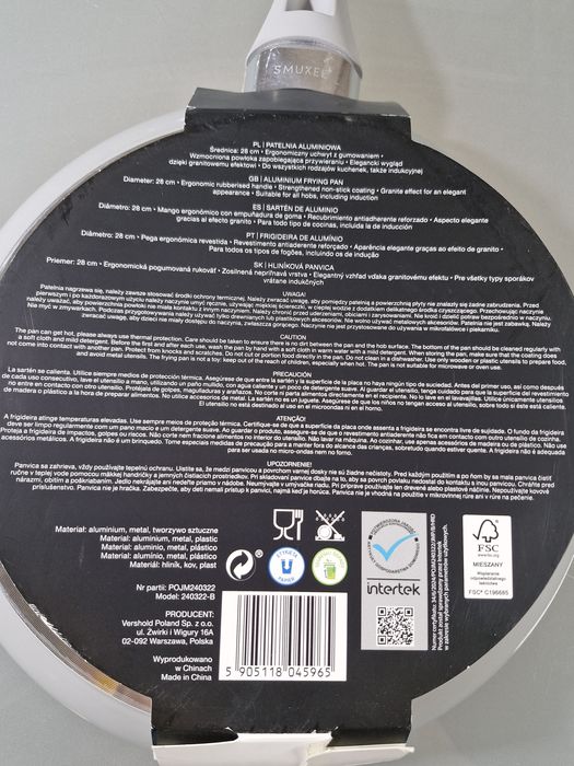 Patelnia Aluminiowa 28 cm do Wszystkich Rodzajów Kuchenek