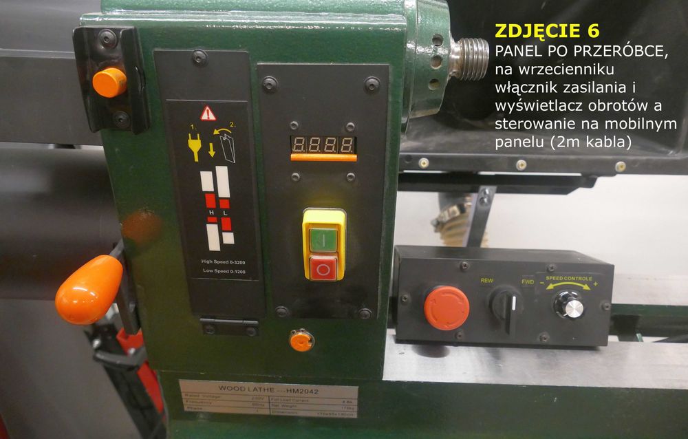 Tokarka do drewna HM2042, 20 cali (50cm) 1,6kW (2KM), duża, ciężka