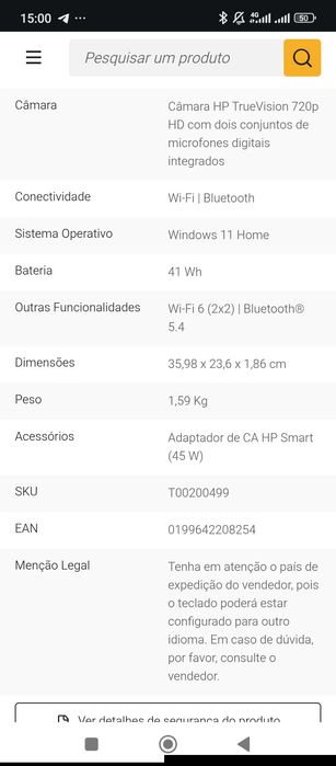 HP portatil Ryzen 7 5825u 16GB Ram, 1tb SSD Como novo
