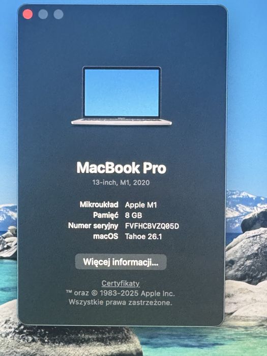 Macbook pro 13” 2020 m1 / 8gb ram / 256gb ssd / TRADE-IN