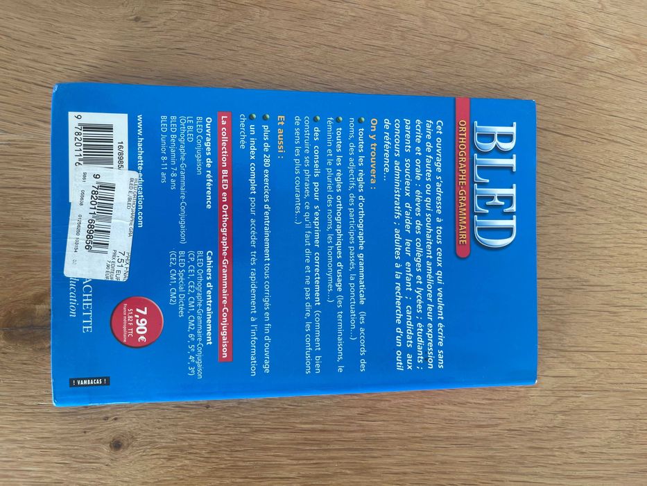 Manual escolar BLED Orthographe - Grammaire