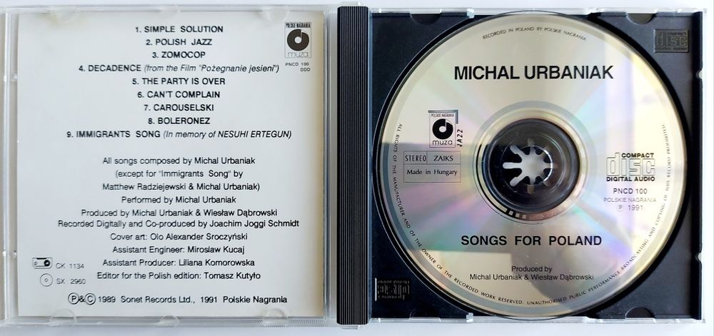 Urbaniak Songs For Poland 1991r