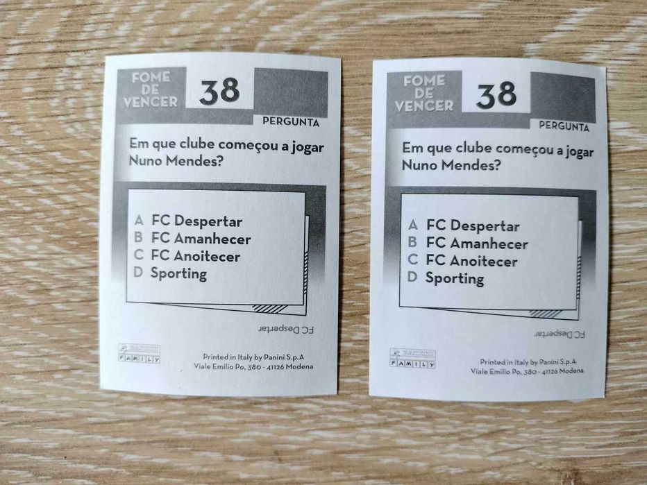 Cromos Nuno Mendes FPF Portugal (2 unid)