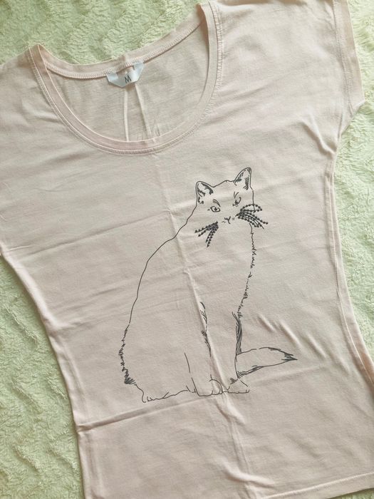 Bluzka z kotem  damska - rozm.M