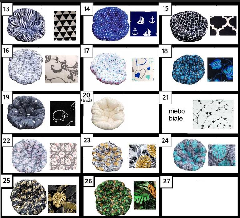 Poduszka do bocianiego gniazda, huśtawka.