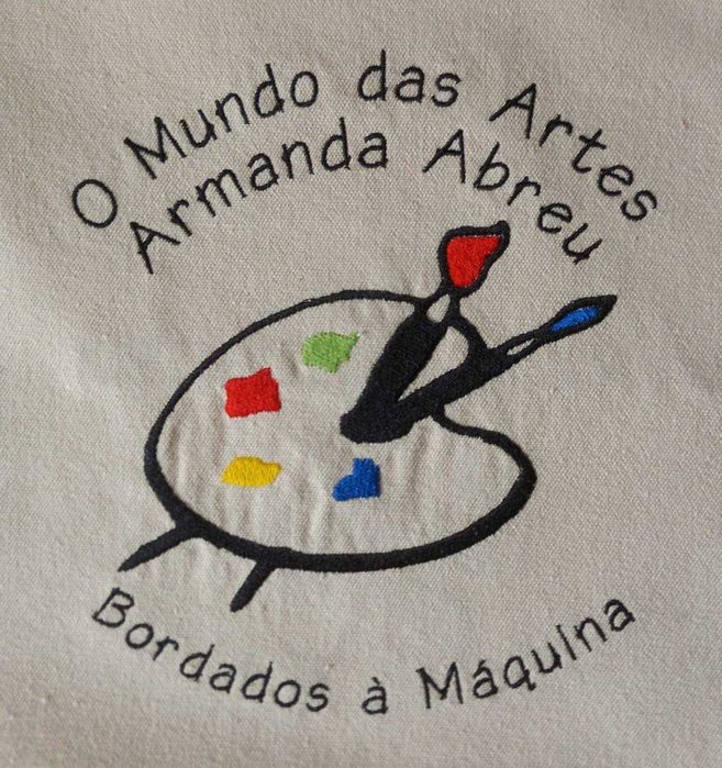 sacos em pano bordado a maquina fazemos por encomenda